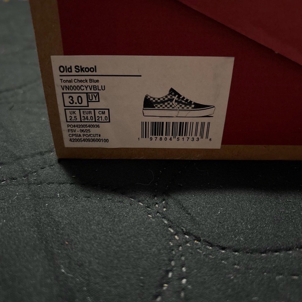 Vans Kids Checkerboard Old Skool Sneaker - Black/White - Picture 3 of 3
